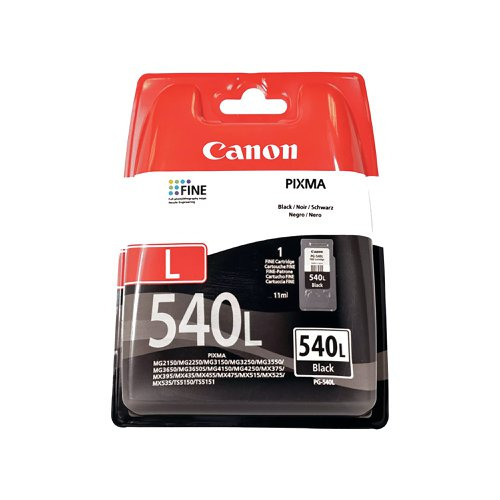 Canon PG540L Black High Capacity Ink Cartridge - 11ml