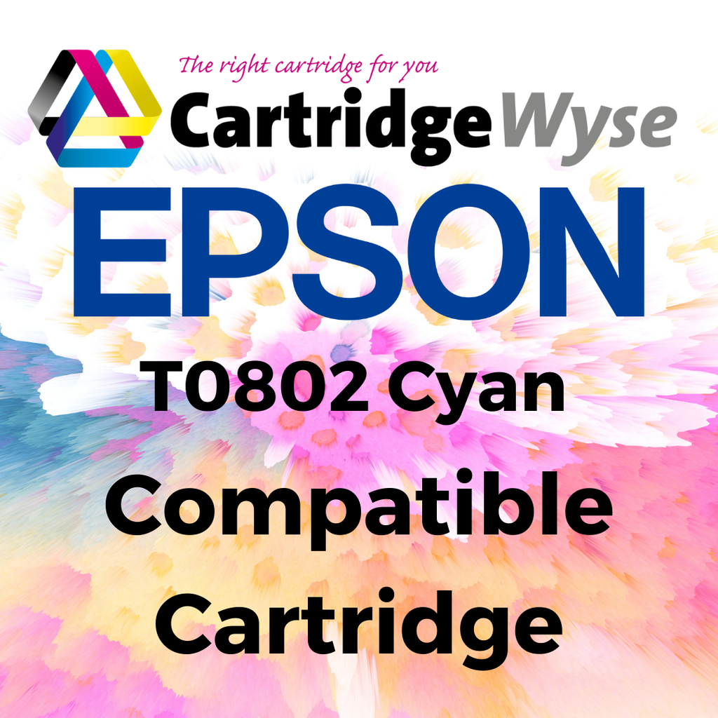Compatible Epson T0802 Cyan Ink Cartridge
