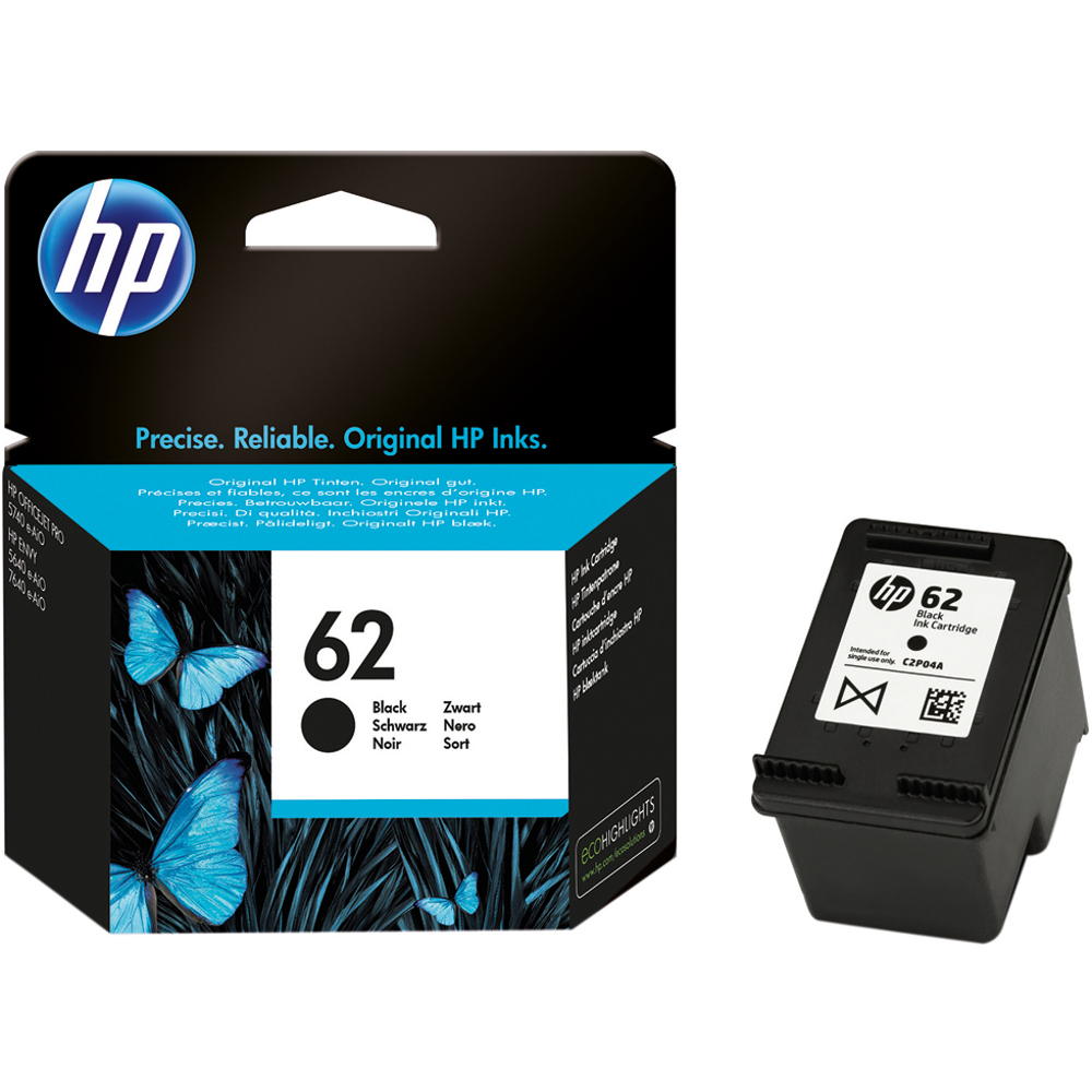 HP 62 Black Standard Capacity Ink Cartridge - C2P04AE