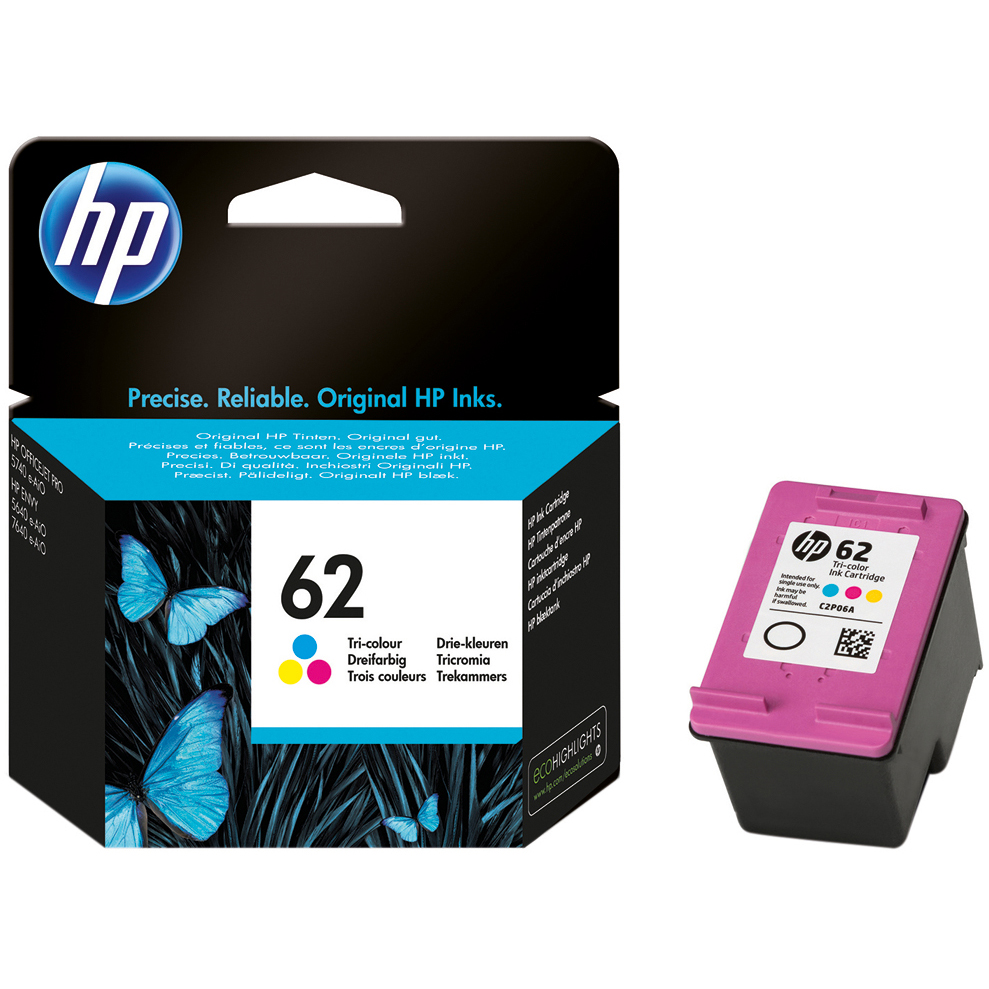 [HPC2P06AE] HP 62 Tri-Colour Standard Capacity Ink Cartridge  - C2P06AE