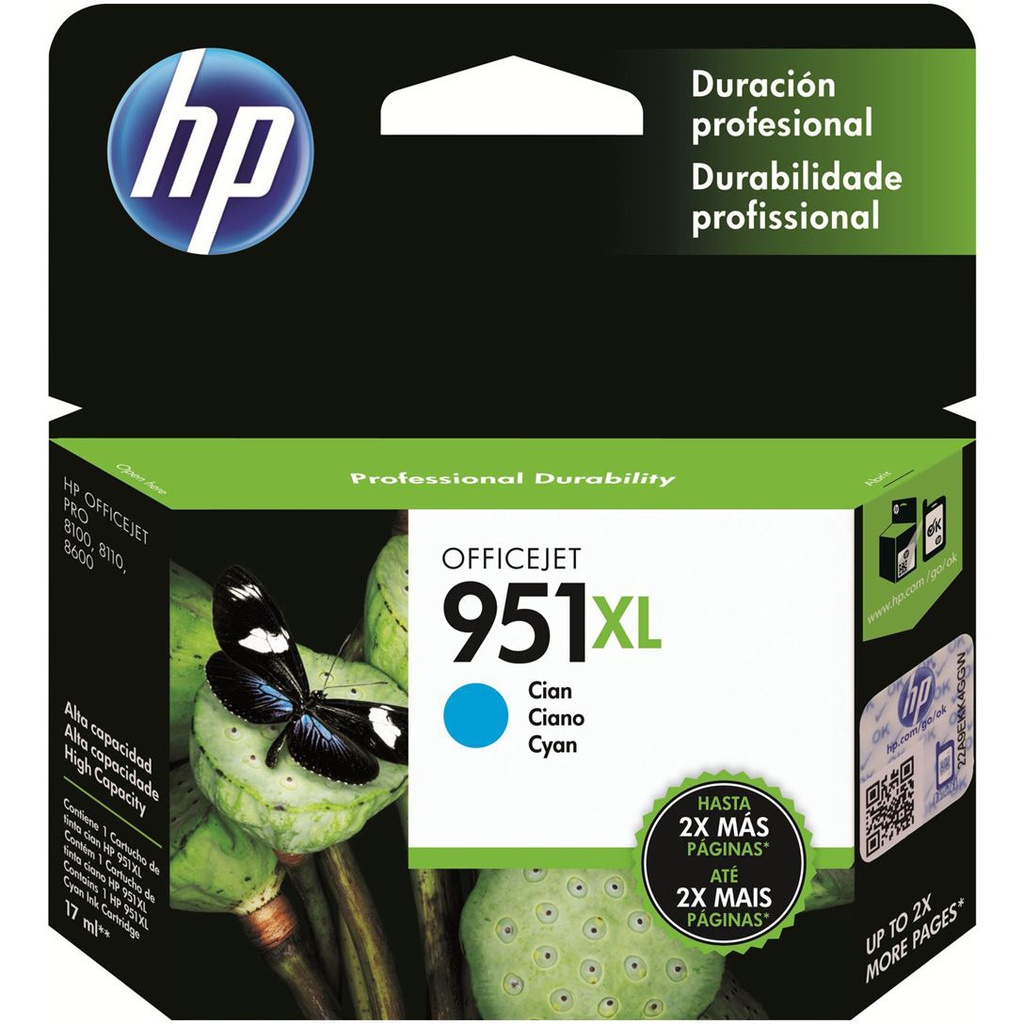 HP 951XL Cyan High Capacity Ink Cartridge - CN046AE