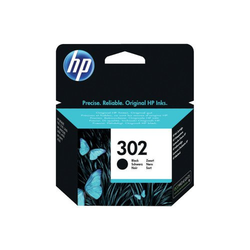 HP 302 Black Standard Capacity Ink Cartridge - F6U66AE