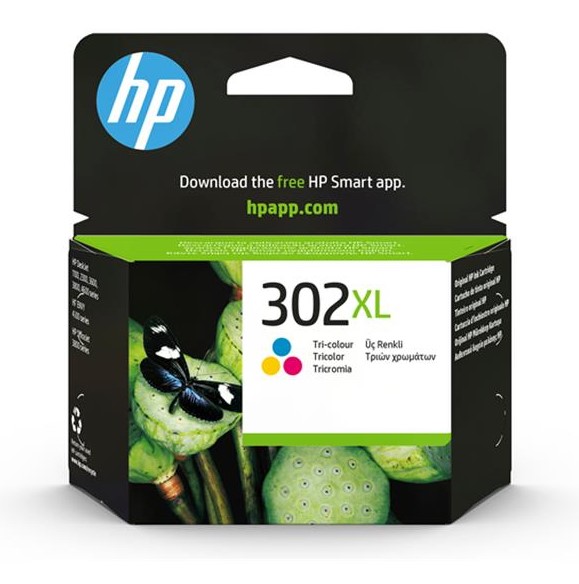 HP 302XL Tri-Colour High Capacity Ink Cartridge - F6U67AE