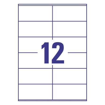 Multipurpose Labels - 99.1x42.3mm - 12 Per Sheet - 100 Sheets - 1200 Labels