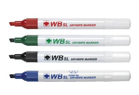 Drywipe Marker 2mm Bullet Tip Assorted (Pack 4)