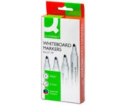 [KF26038] Whiteboard Marker 2mm Bullet Tip Assorted (Pack 4)