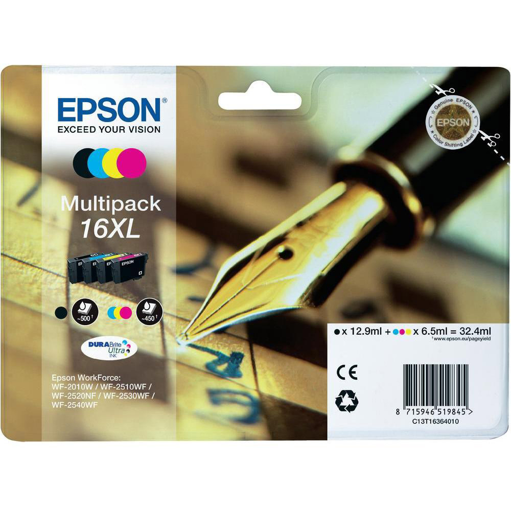 Epson 16XL High Capacity Ink Cartridge Multipack - 4 Inks - T1636