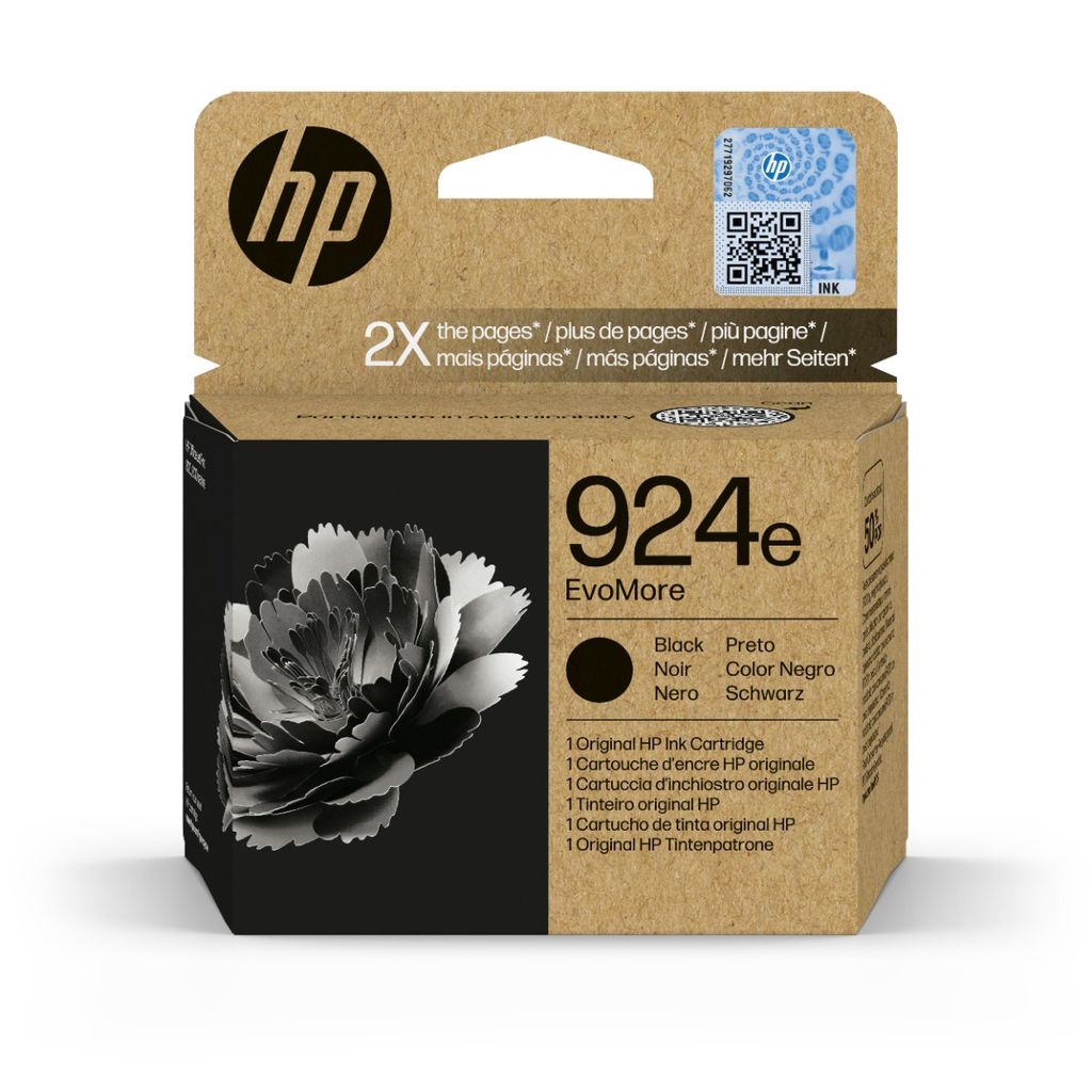 HP 924E (XL) Black High Capacity Ink Cartridge - 4K0V0NE
