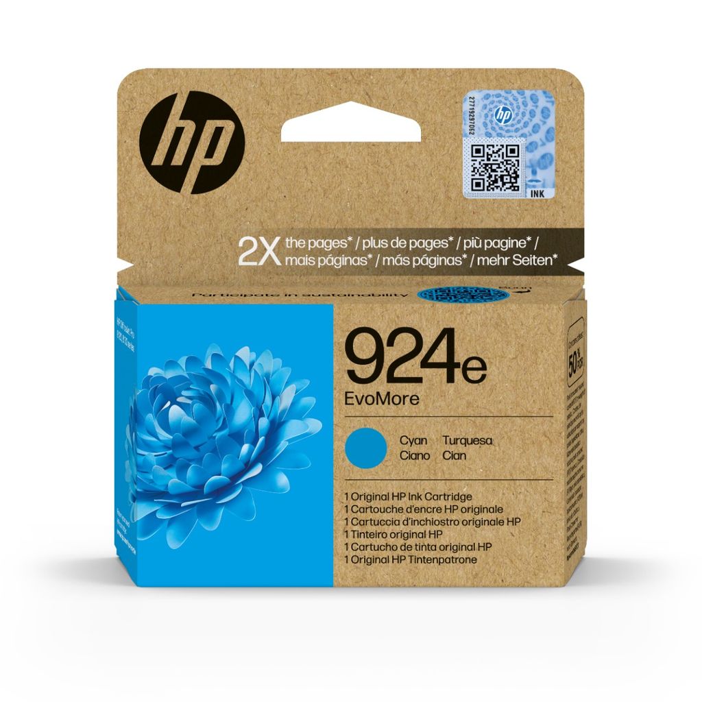 HP 924E (XL) Cyan High Capacity Ink Cartridge - 4K0U7NE 