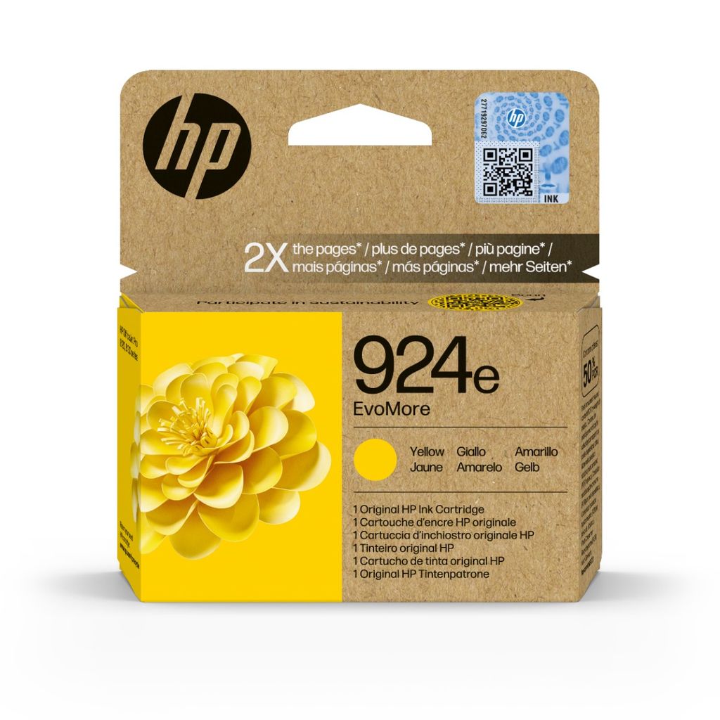 HP 924E (XL) Yellow High Capacity Ink Cartridge - 4K0U9NE