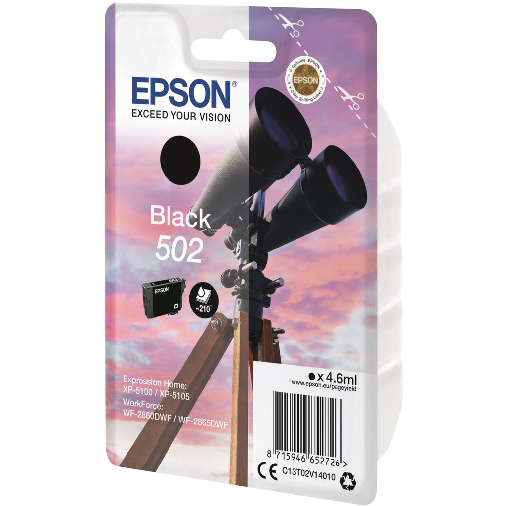 Epson 502 Black Ink Cartridge - T02V1
