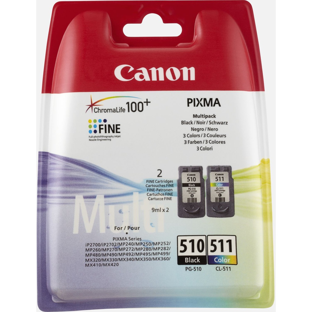 Canon PG510/CL511 Standard Ink Cartridges - 2 Pack