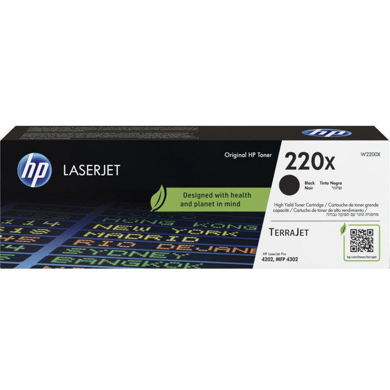 HP 220X Black High Capacity Toner Cartridge - W2200X