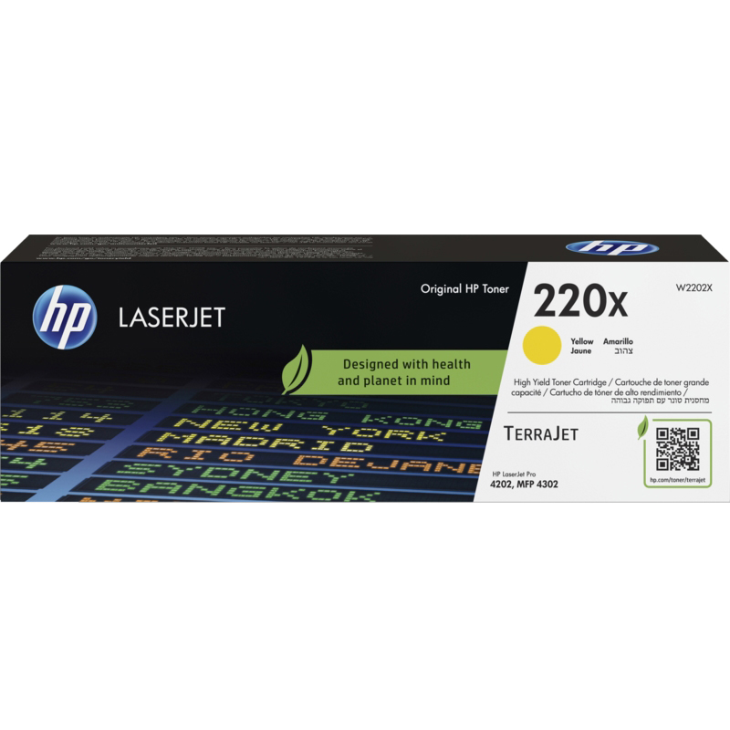 HP 220X Yellow High Capacity Toner Cartridge - W2202X