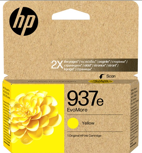 [HP4S6W8NE] HP 937e EvoMore Yellow High Capacity Ink Cartridge