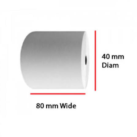 80 x 40mm Thermal Till Rolls - 20 Pack - for Just Eat/Deliveroo
