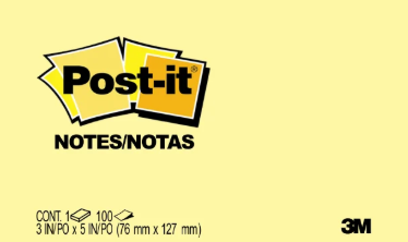 Post-it Notes - 76 x 127mm - Yellow - Single