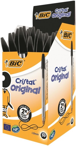 [68632BC] Bic Cristal Ballpoint Pen Medium Black (Pack of 50) 837363