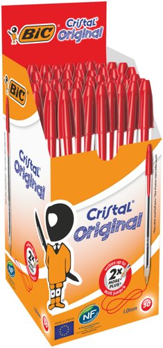 [BC10003] Bic Cristal Ballpoint Pen Medium Red (Pack of 50) 837361