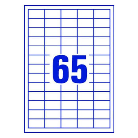 [15159SM] Multipurpose Labels - 38.1x21.2mm - 65 Per Sheet - 100 Sheets - 6500 Labels