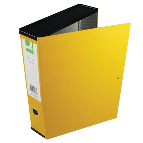 [86052PG] 70/75mm Box File - Foolscap - Yellow - Single