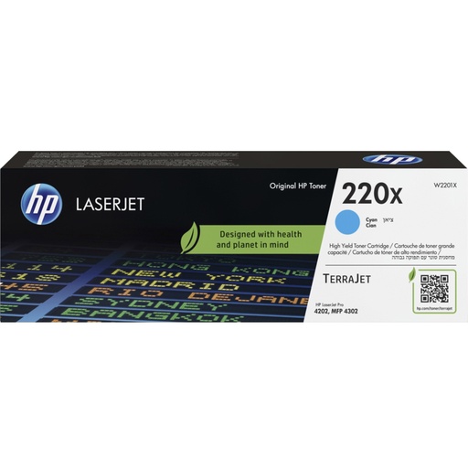 [HPW2201X] HP 220X Cyan High Capacity Toner Cartridge - W2201X